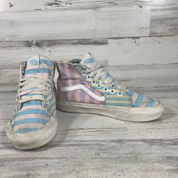 Vans Women's Pastel Striped Sk8 Hi Tapered Sneaker Shoes Multicolor Size 7 - Picture 6 of 8